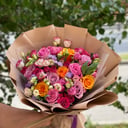 Букет «Каталина» из роз и эустом