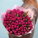 Букет из 101 розового тюльпана