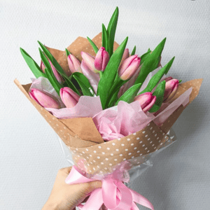 Букет розовых тюльпанов 03