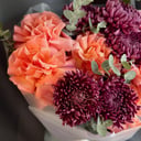 Букет «Французские розы с осенними хризантемами»