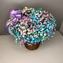 Корзина с цветами «Гипсофила в плетённом кашпо»