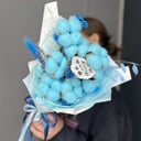 Голубая лазурь . Букет из хлопка и сухоц