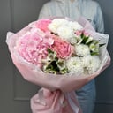 Букет «Нежность» из роз и хризантем