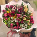 Букет «Бархатный закат» из альстромерий