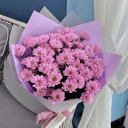 Букет «Розовые ромашки» из хризантем