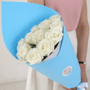 Букет живых цветов 11 белых роз Эквадор