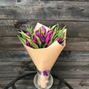 Букет «15 фиолетовых тюльпанов»