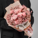 Букет из роз и гипсофил