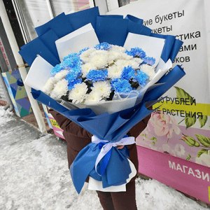 Букет гигант 15 кустовых хризантем