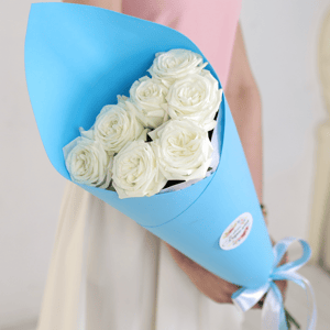 Букет из 7 белых роз Эквадор