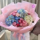 Букет «Гортензии и пион розы»