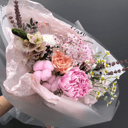 Букет Пиона, Лаванды и Хризантемы