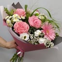 Букет «Афродита» из роз и хризантем