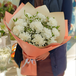 Букет «Белый лед» из гипсофил