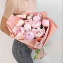 Букет «17 розовых пионов»