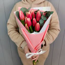 Букет из 9 тюльпанов "Штрудель"