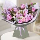 Букет «Весенний ветер» из роз и альстромерий