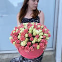 Шляпная коробка с цветами «101 Роза в коробке»