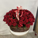 Корзина из 101 красной розы