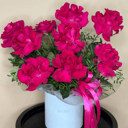 Малиновые розы в шляпной коробке