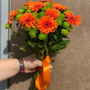 Букет «Малахит» из хризантем и гербер