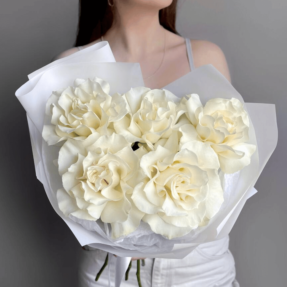 Букет «5 белых французских роз»