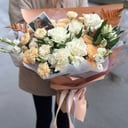 Букет «Коллекция 2024.Для мамы Твоя нежность XL» из роз и альстромерий