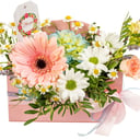 Композиция «Альпиниум» из хризантем и гортензий