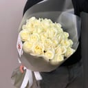 Белые розы 25 штук в букете