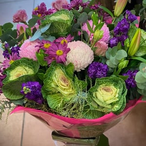 Букет «Яркая жизнь» из экзотических цветов и хризантем