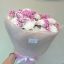 Букет Изюминка из хризантем и гипсофил