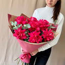 Букет из 7 розовых французских роз