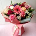 Букет 1 из роз и альстромерий