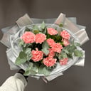 Подарочный набор «Букет из розовых диантусов с эвкалиптом» из гвоздик