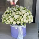 Шляпная коробка с цветами «Композиция из Кустовых Пионовидных Роз»