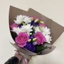 Букет «Карнавал» из эустом и хризантем