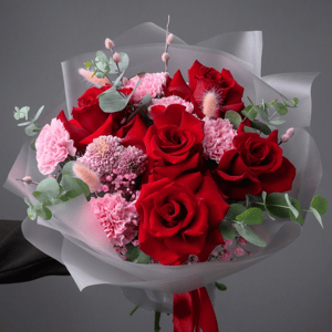 Букет «Страсть и нежность с красными розами»