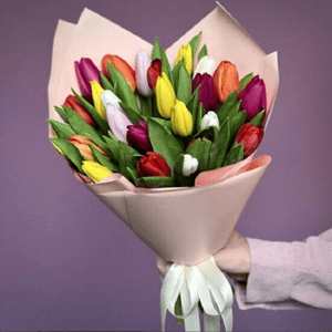 Букет из тюльпанов микс
