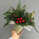 Коробка с цветами «Новогодний комплимент»