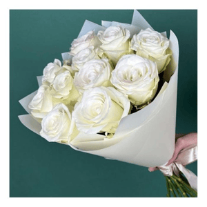 Букет из 11 роз сорта "Альба" 50 см