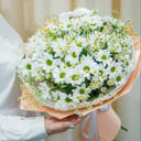 Букет из хризантем и танацетума "Улыбка"