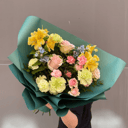 Букет "Реверанс" из роз и альстромерий