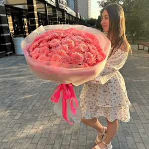 Букет из хризантем в розовом оттенке