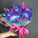 Шляпная коробка с цветами «Звездопад» из гипсофил