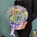 Шляпная коробка с цветами «Яркая Композиция из Гипсофилы»