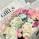 Утренняя прохлада Букет из роз и хлопка