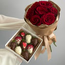 Подарочный набор «Клубника в шоколаде "Комбо набор 22"» из роз