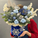 Композиция в шляпной коробке "Зимние узоры"