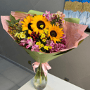 Букет "жаркое лето" из хризантем и альстромерий