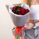 Подарочный набор «Букет красных роз и топпер»